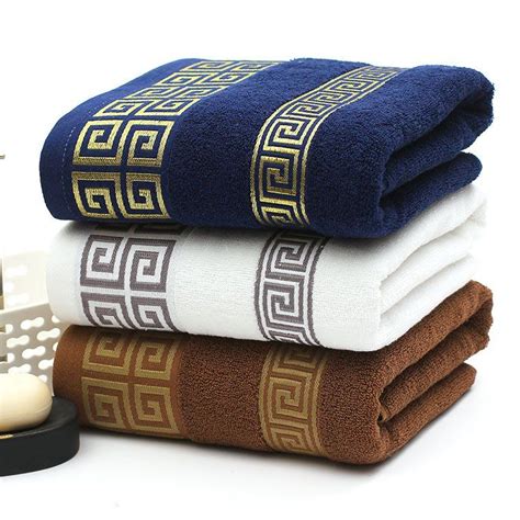 royal blue white and gold bathroom versace print towels|Personalized and Custom Beach Towels .